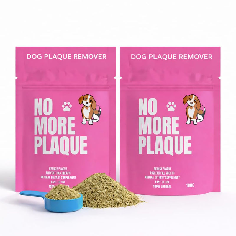 Dog Dental Powder for Teeth Cleaning & Plaque Removal – Fresh Breath Support, Natural Seaweed Formula – No Brushing Dog Tooth Powder – 2 x 100g 200g