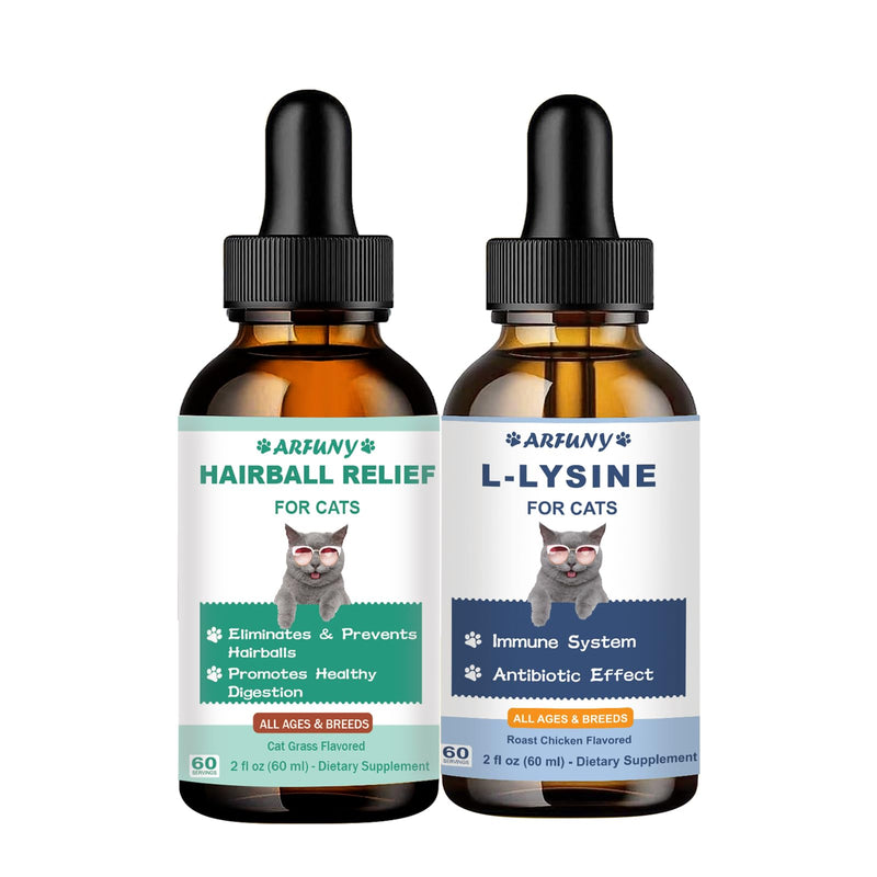 Hairball Treatment for Cats, Kitten Furball Treatment - Supports Skin & Coat, Digestion, L-Lysine Supplement for Cats - Feline Respiratory, Sneezing, Runny Nose, Eye Function