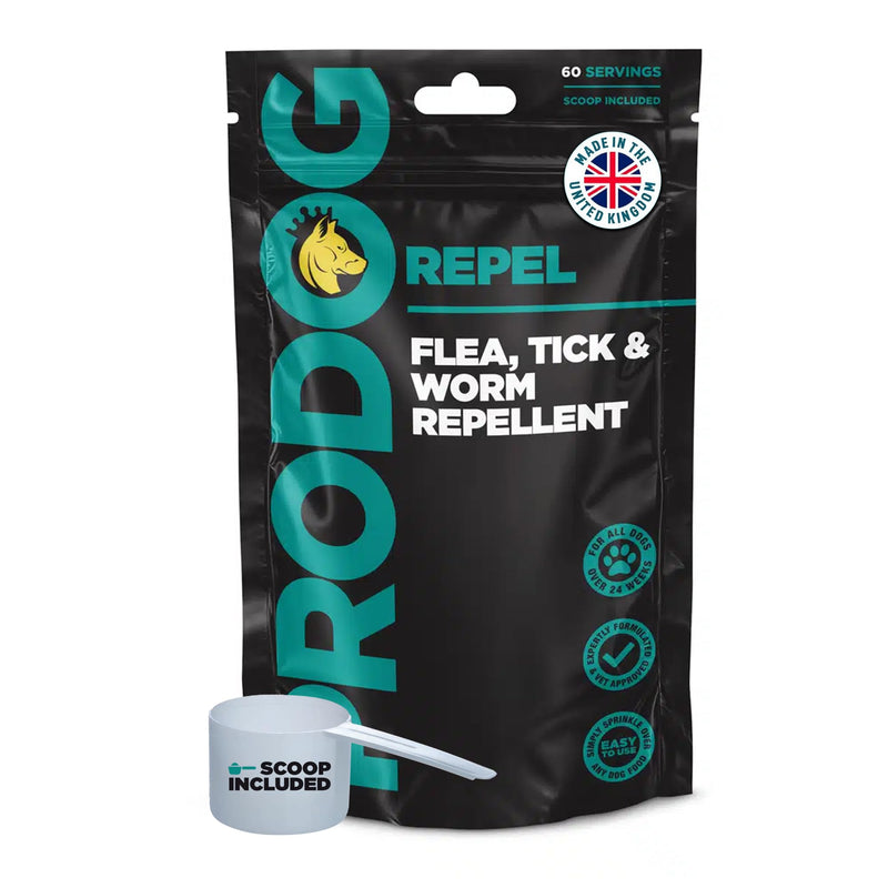 ProDog Repel Plant-Based Flea, Tick & Worm Supplement for Dogs - Daily Herbal Gut, Skin & Immune Support | Meal Topper with Kelp, Neem, Black Cumin & Holy Basil | For Dogs 6 Months+ - 300g