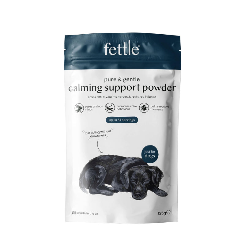 Pure & Gentle Calming Support Powder, 125g – Anxiety Calming Dog Treat Supplement– Calmer Puppy & Dog Anxiety Relief for Fireworks – Pet Remedy with Valerian Root and Ashwagandha