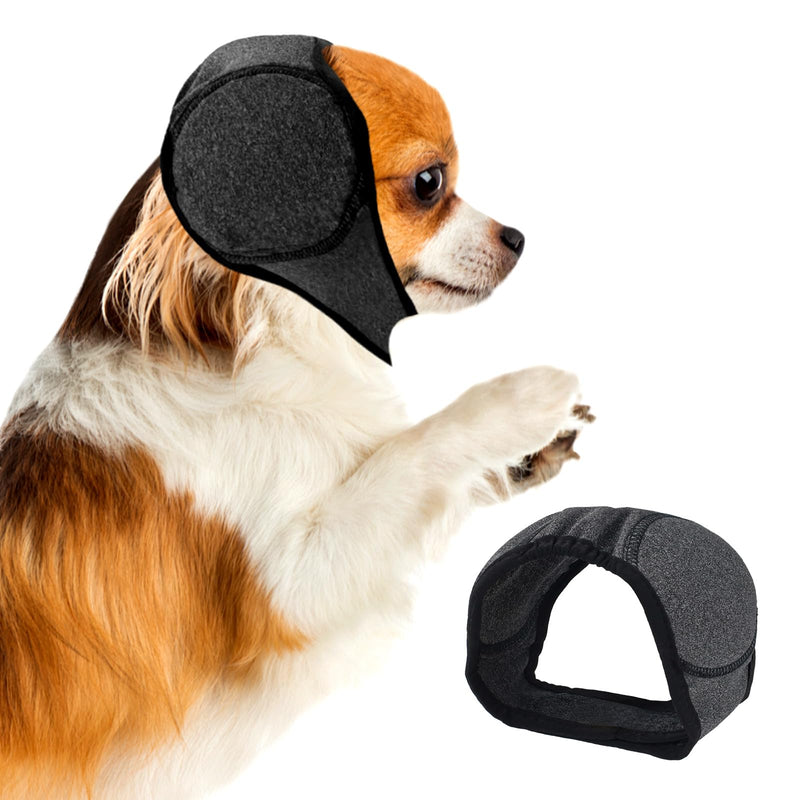 Dog Ear Covers, Dog Ear Muffs Noise Protection, Dogs Calming Hood,Adjustable Shower Cap Pet Ears, Dogs Ear Head Wrap Cups Shower Cap Pet Supplies for Bath Grooming (Grey, S) Grey