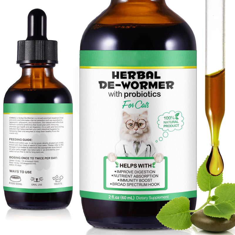 Natural Herbal Supplement for Cats, Cat Herbal Cleanse, Digestive Support, Natural Liquid Supplement for Cats