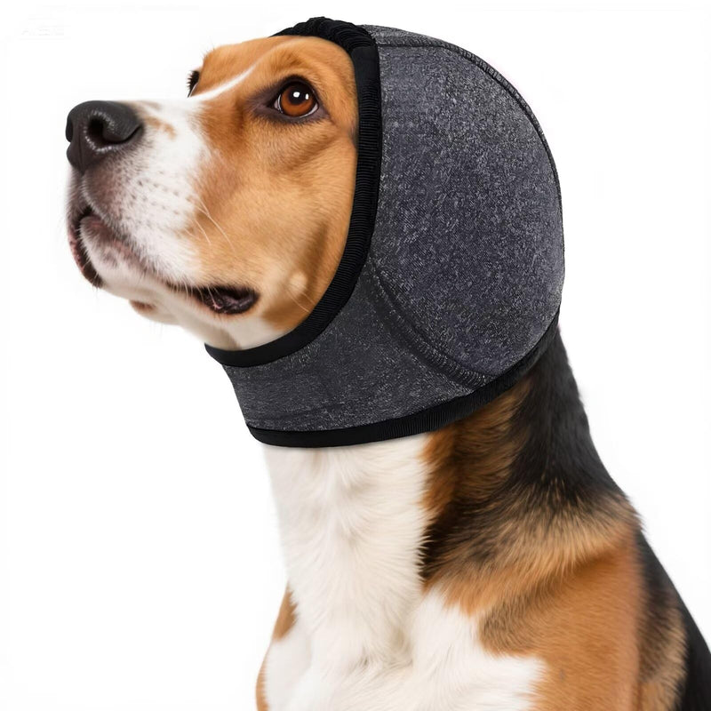 IECOii Dog Calming Hoodie,Waterproof Pet Calming Hood for Swimming Bathing,Anxiety Relief & Noise Protection,Adjustable Dog No Shake Ear Wraps for Firework,Grooming,Thunderstorms,Separation,Grey,S Small(Head Circle:10"-15",Weight:17-39 lb) Grey