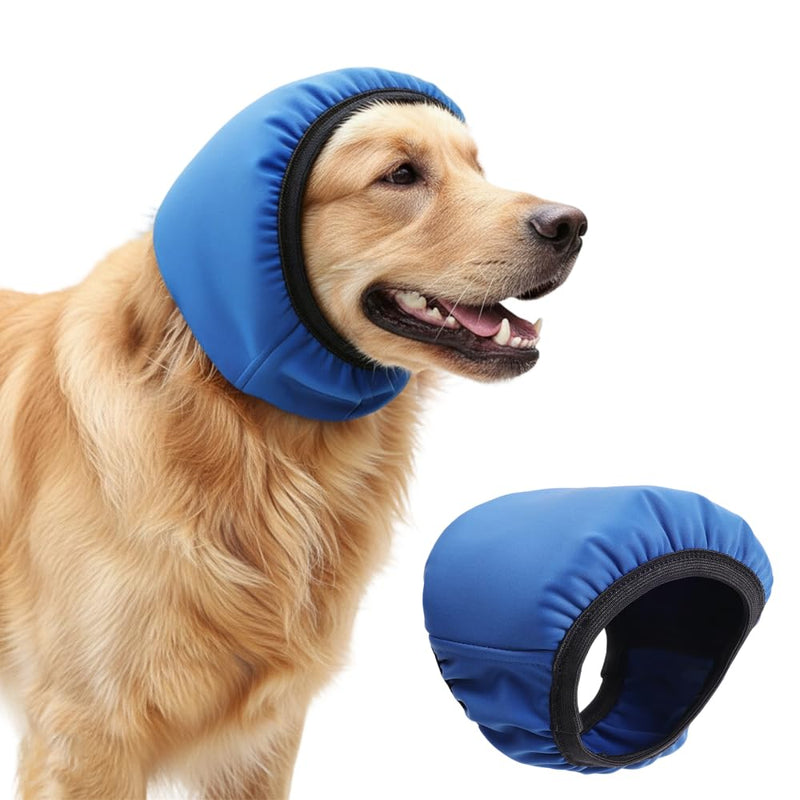 Dog Ear Muff, Noise Protection Waterproof Dog Bathing Ear Covers Adjustable Cat Quiet Earring Wrap for Grooming Swimming L