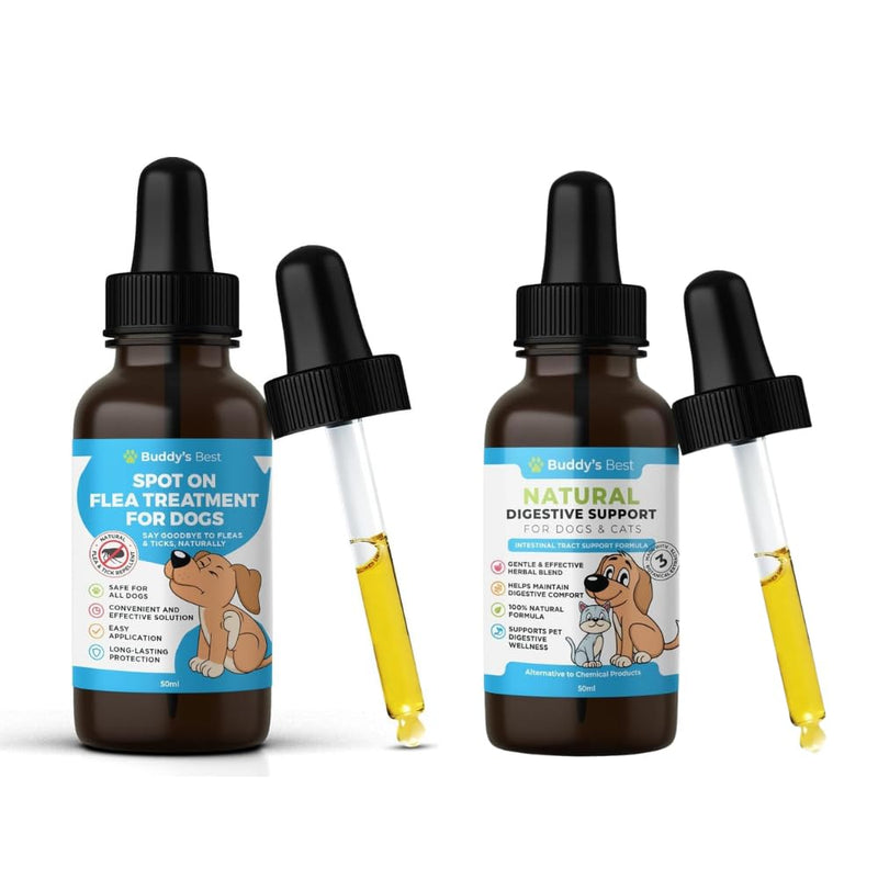 Digestive Intestinal Support for Dogs & Cats + Flea & Tick Protection for Dogs