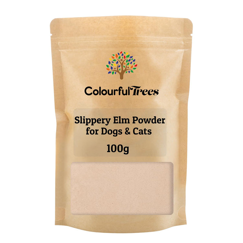 Slippery Elm Powder for Dogs & Cats 100g – Natural Digestive Support Supplement – Supports Gut Health & Healthy Stool – Pure Herbal Pet Supplement by Colourful Trees