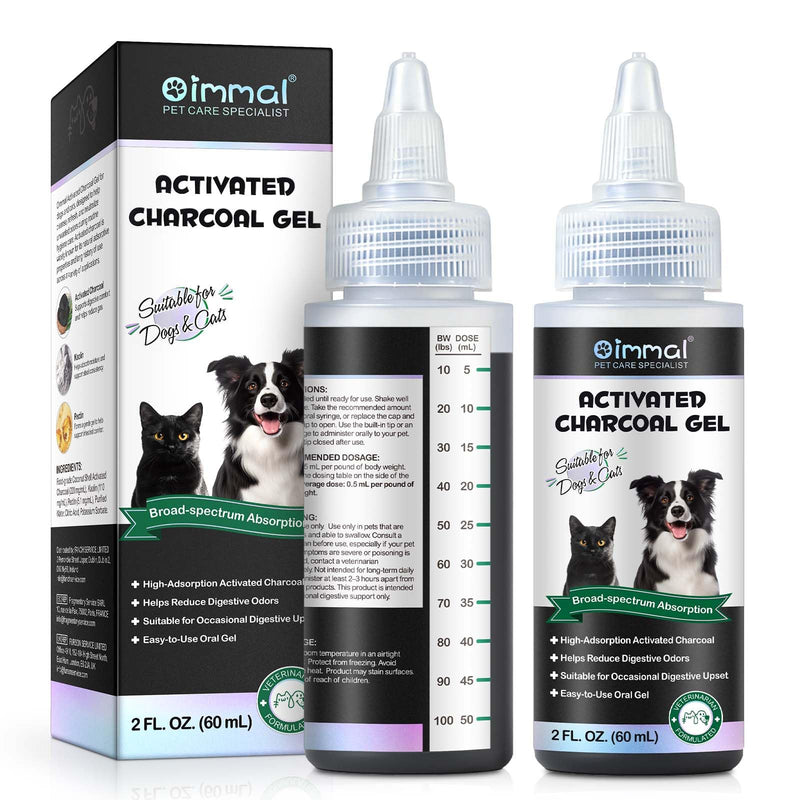 Activated Charcoal Gel for Dogs & Cats 60ml - Digestive Comfort Support, Reduce Digestive Odors
