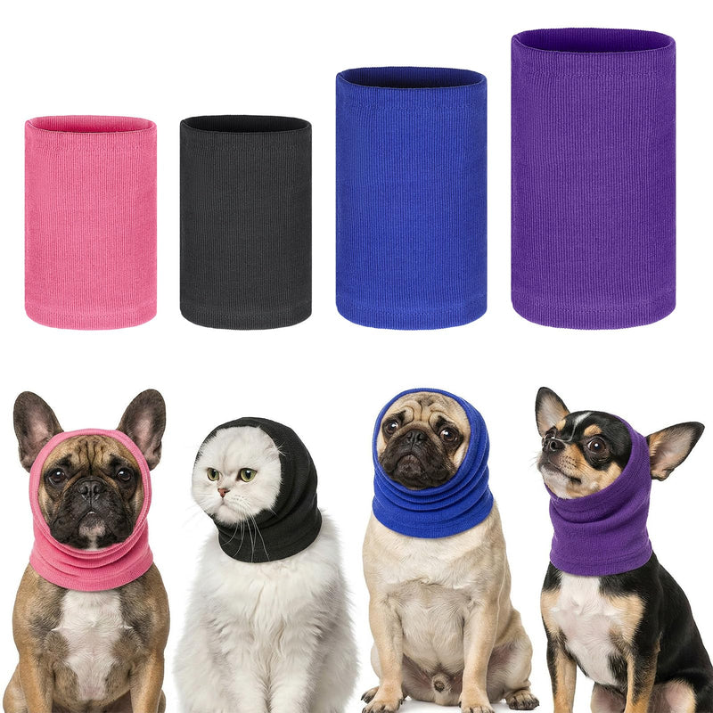 4 Pcs Dog Ear Muffs, 3 Size Stretchy Hoodie for Dog, Non-Noise Dogs Ear Muffs, Cute Dogs Ears Covers for Neck Grooming Drying Noise Protection Warmer Bath(Small/Medium/Large)