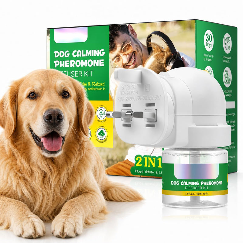 W-Direct Dog Calming Pheromone Plug In Diffuser Kit 2 in 1 Set – 30 Day 48ml Refill – Stress & Anxiety Relief for Dogs, Separation, Noise & Multi Dog Homes