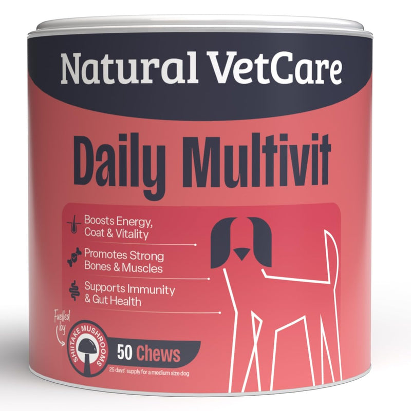 Natural VetCare Daily MULTIVIT Chews for Dogs 225g - Supports Immune System, Bones, Muscles, Coat & Daily Energy. Soft Daily Multivitamin Treats for Gut, Mobility & Overall Health