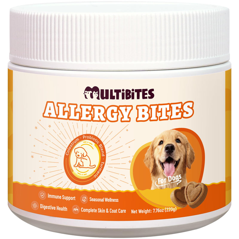 220g Dog Allergy Chews & Immune Support - Natural Ingredients with Turmeric for Dogs & Fish Oil - Anti Itch Dog Chews - For Puppy, Small Medium & Large Dogs