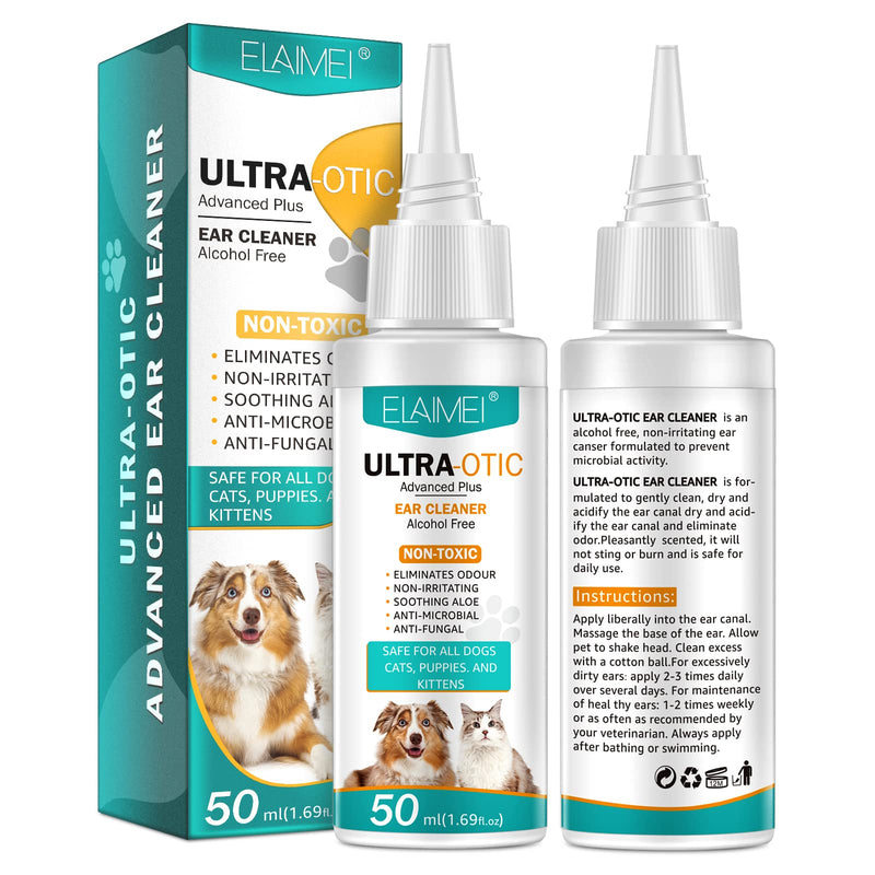 Dog Ear Cleaner for Dogs & Cats – Gentle Ear Cleaning Drops for Pets – Helps Remove Wax & Dirt, Supports Ear Hygiene – Non-Irritating Pet Ear Care Solution (1) 1