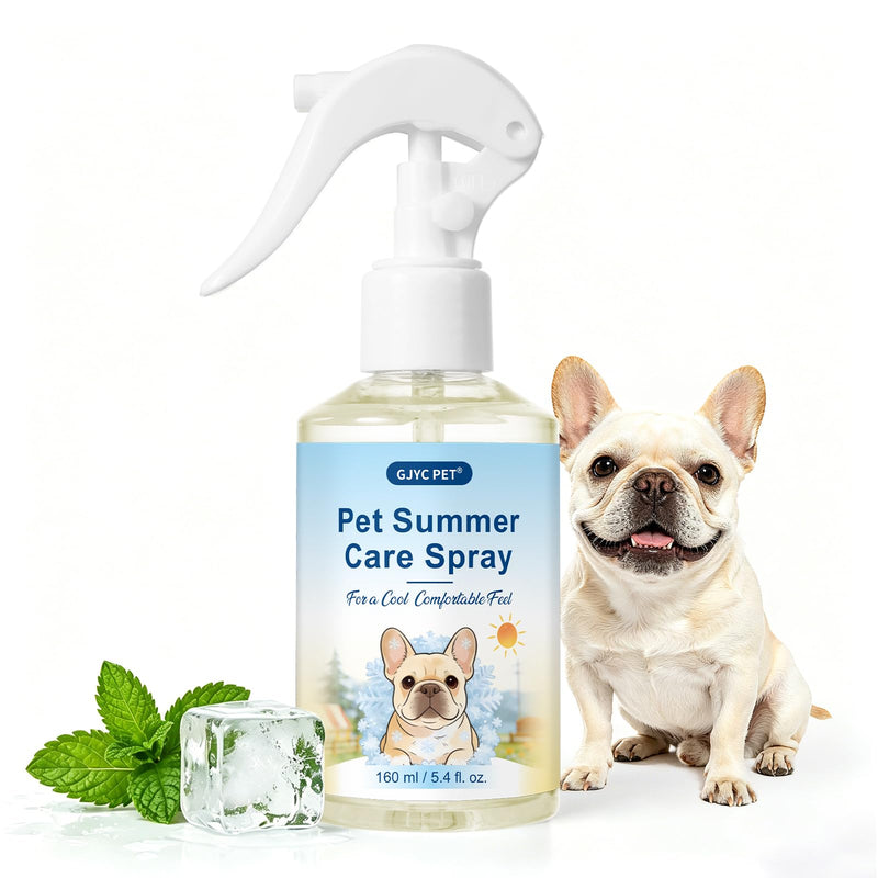 Dog Cooling Spray 160ml – Fast Refreshing Mist for Summer at Home & in The Car, with Menthol, Aloe Vera & Oat, Ideal for Brachycephalic, Double-Coated & Senior Dogs