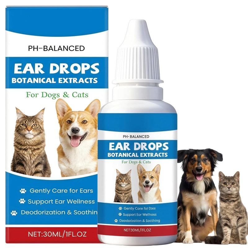 Cat & Dog Ear Cleaner Solution, Ear Mite Treatment for Dogs, Dog Ears Drops for Infection, Relieves Yeast Infections, Stops Odor, Soothes Scratching & Discomfort, Ears Care for Puppy and Cats