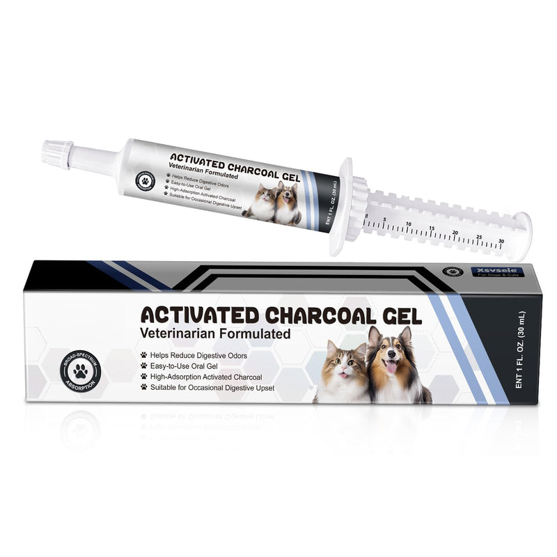 Activated Charcoal Gel for Dogs, Dogs Activated Charcoal 30ml, High-Absorption,Reduce Digestive Odors,Suitable for All Dogs