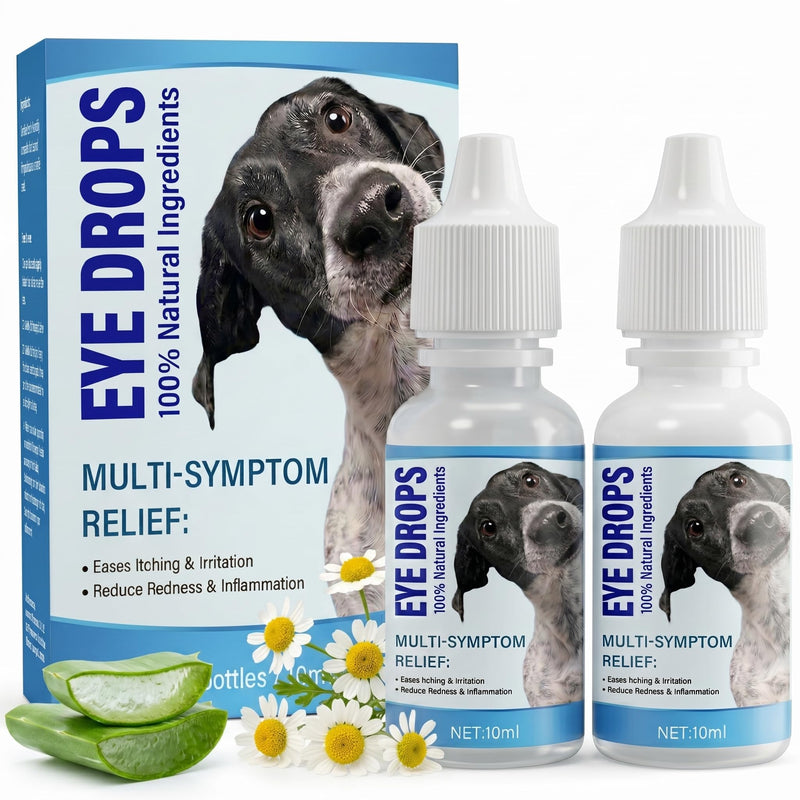 Dog Eye Drops for Infection 2Pack, Gentle Eye Drops for Dogs & Cats, Non-Irritating & Antiseptic Eye Drops to Remover Tear Stain for Pets 10 ml (Pack of 2)