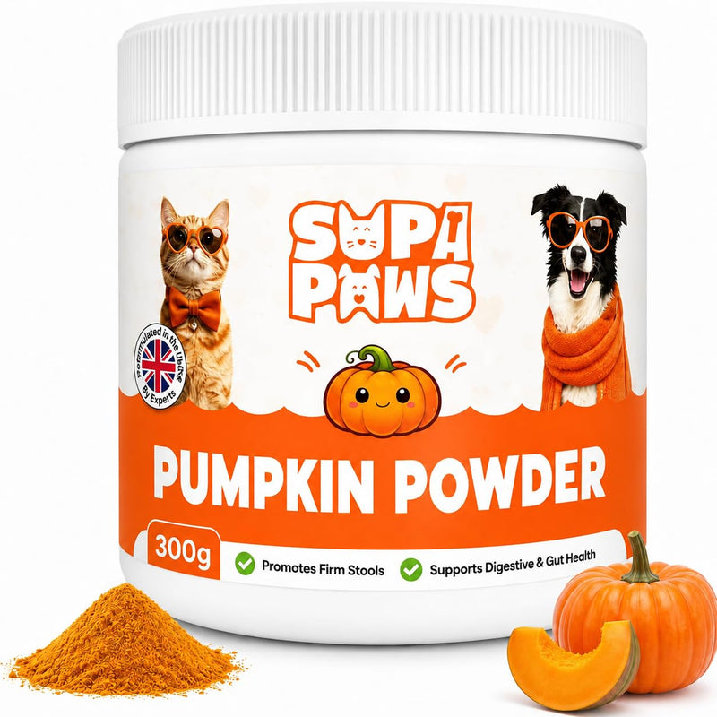 300g Pumpkin Powder for Dogs & Cats, 100% Pure Pumpkin Powder Dog Food Topper, Digestive Supplement, Naturally Rich in Prebiotics & Fibre for Dogs Gut Health & Healthy Stools 300g - Pumpkin Powder