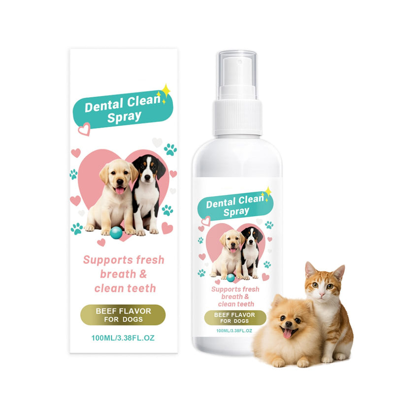 Pet Oral Tartar Remover Spray - Dog Breath Freshener and Teeth Cleaning Solution,No-Brush Plaque & Tartar Remover, Supports Daily Denta Hygiene, Easy Spray Use, 100ml