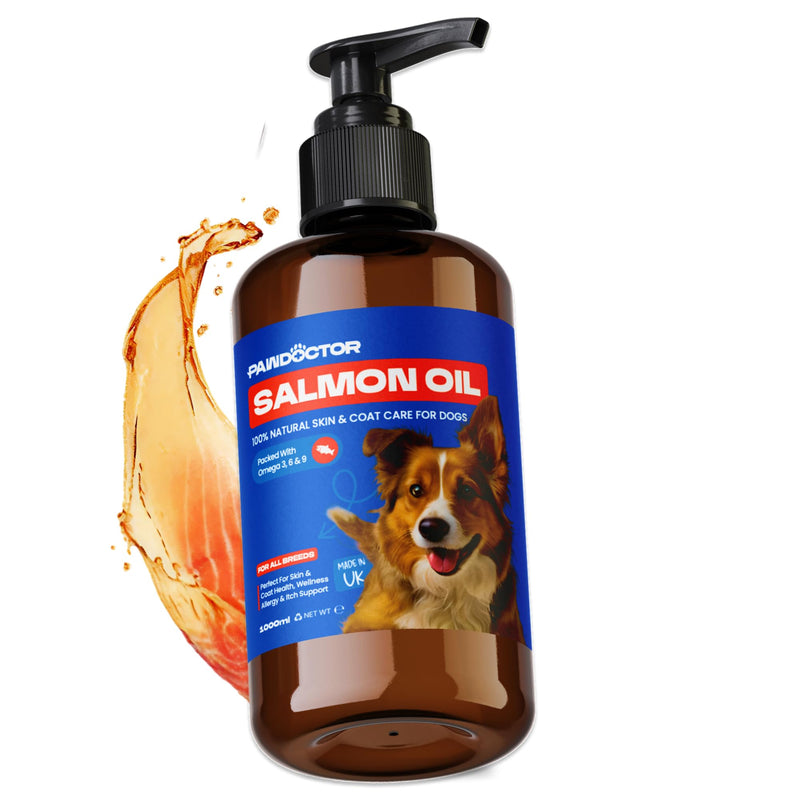 Scottish Salmon Oil For Dogs UK & Cats 1L Omega 3 6 9 Pet Supplement Dog Food Topper For Itchy Dog Skin Coat, Heart, Joint Support & Natural & Healthy Coat - Fish Oil For Dogs, Puppy 1000ml