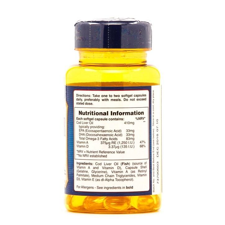 Holland & Barrett Cod Liver Oil 60 Capsules 410mg - BeesActive Australia