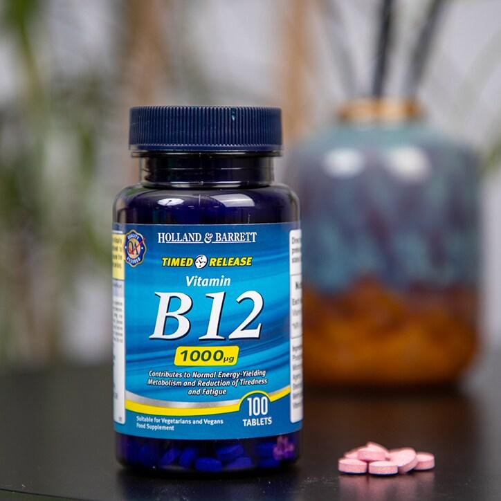 Holland & Barrett Timed Release Vitamin B12 100 Tablets 1000ug - BeesActive Australia