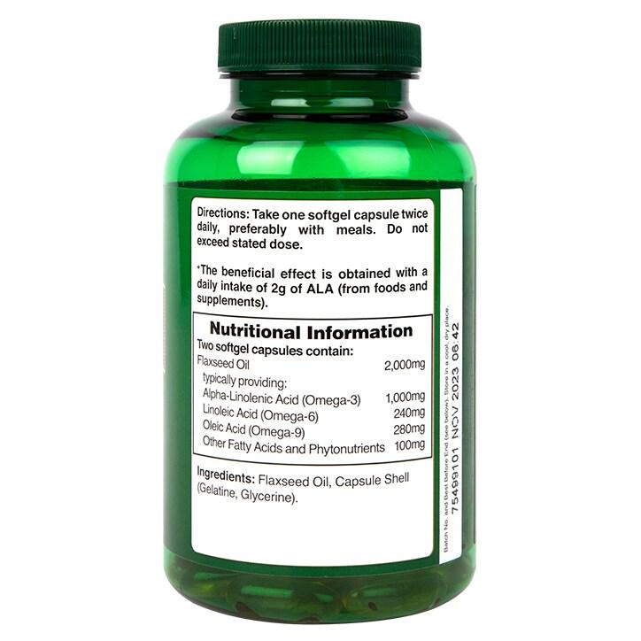 Holland & Barrett Flaxseed Linseed Oil 120 Capsules 1000mg - BeesActive Australia