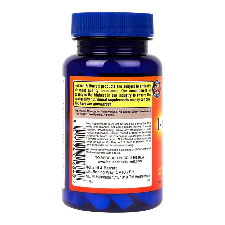 Holland & Barrett l-carnitine 60 Caplets 500mg - BeesActive Australia
