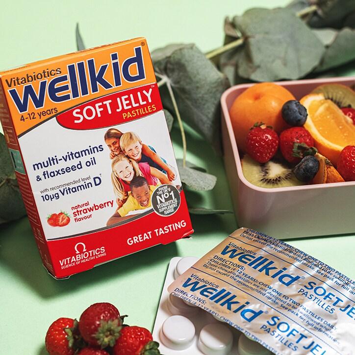 Vitabiotics Wellkid Soft Jelly Pastilles Strawberry 30 Chews - BeesActive Australia