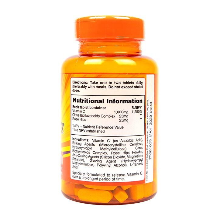 Holland & Barrett Timed Release Vitamin C with Rose Hips 120 Caplets 1000mg - BeesActive Australia