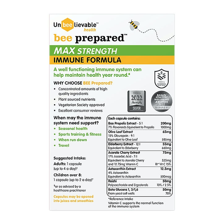 Unbeelievable Health Bee Prepared Max Strength 20 Capsules - BeesActive Australia