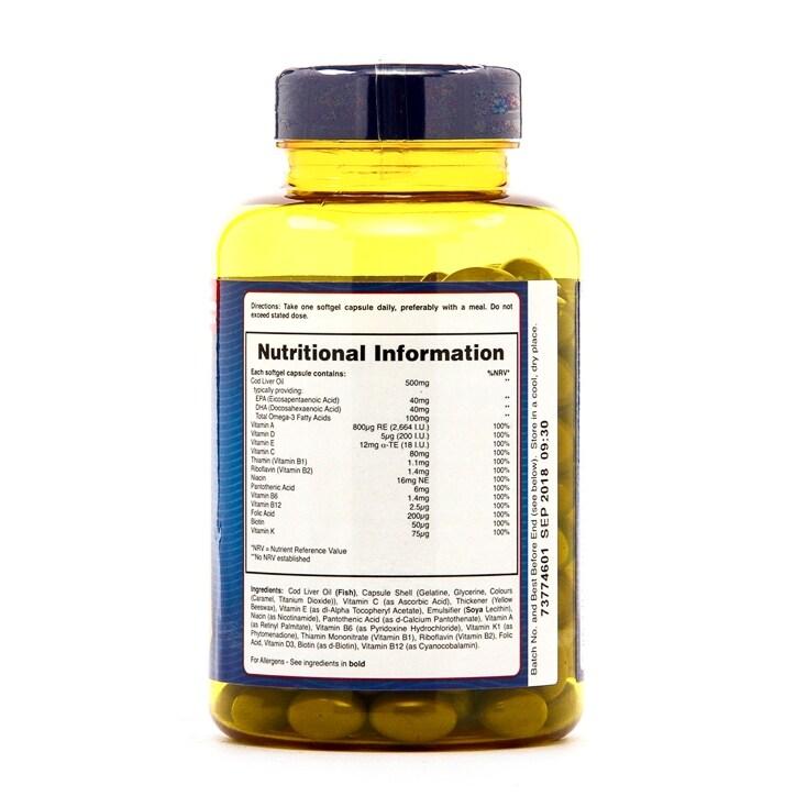 Holland & Barrett Cod Liver Oil with Multi Vitamins 180 Capsules 500mg - BeesActive Australia