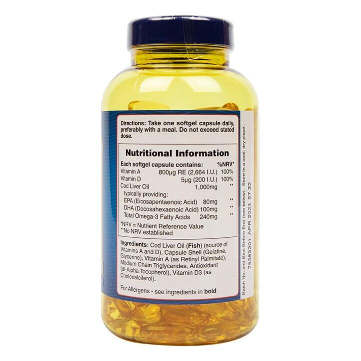 Holland & Barrett Cod Liver Oil 240 Capsules 1000mg - BeesActive Australia