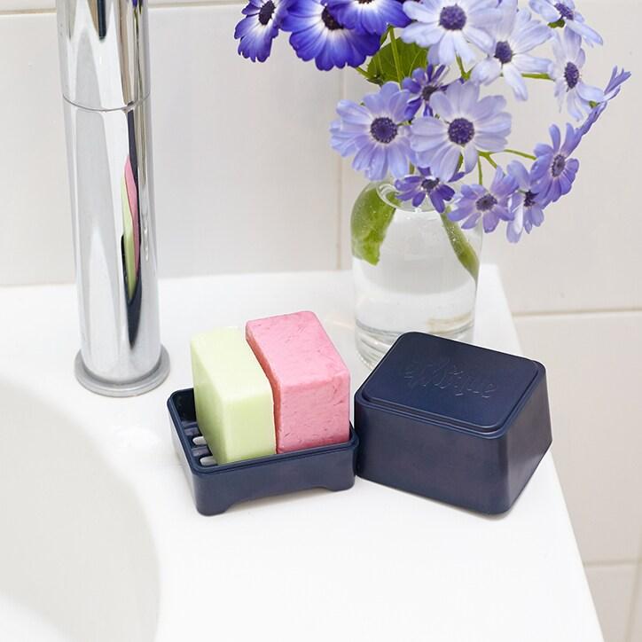 Ethique Navy Bamboo In-Shower Container - BeesActive Australia