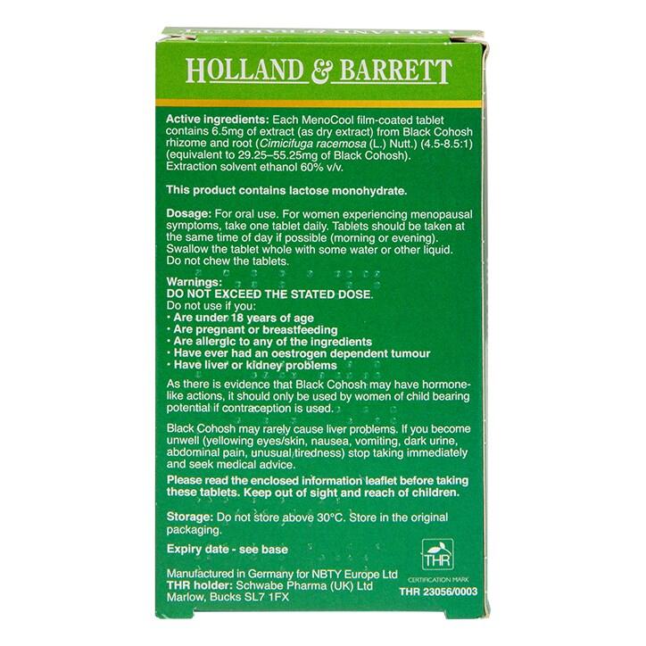 Holland & Barrett MenoCool Black Cohosh 60 Tablets - BeesActive Australia