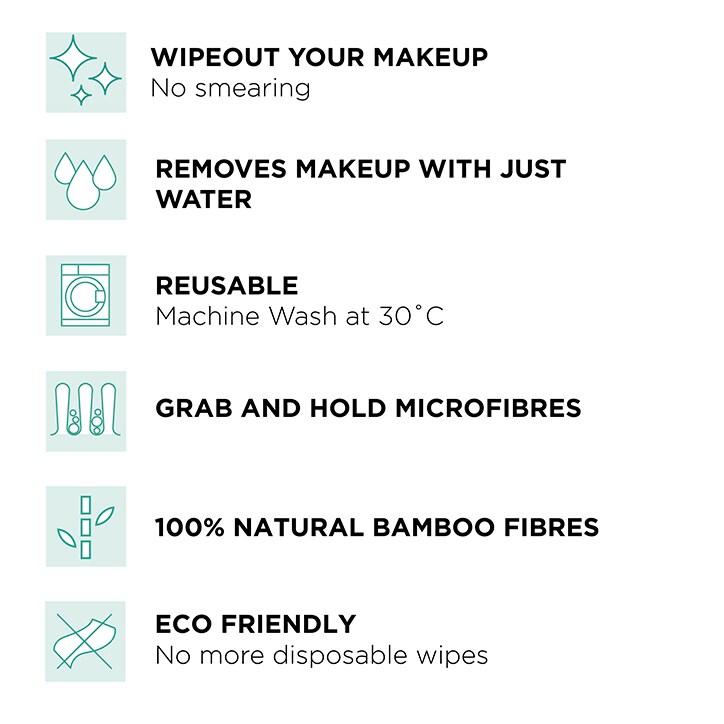 Magnitone WipeOut SuperNaturals Bamboo Microfibre Make-Up Cleansing Cloths - BeesActive Australia