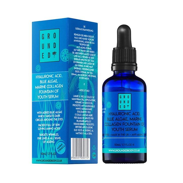 Grounded Hyaluronic Acid Blue Algae Facial Serum 50ml - BeesActive Australia