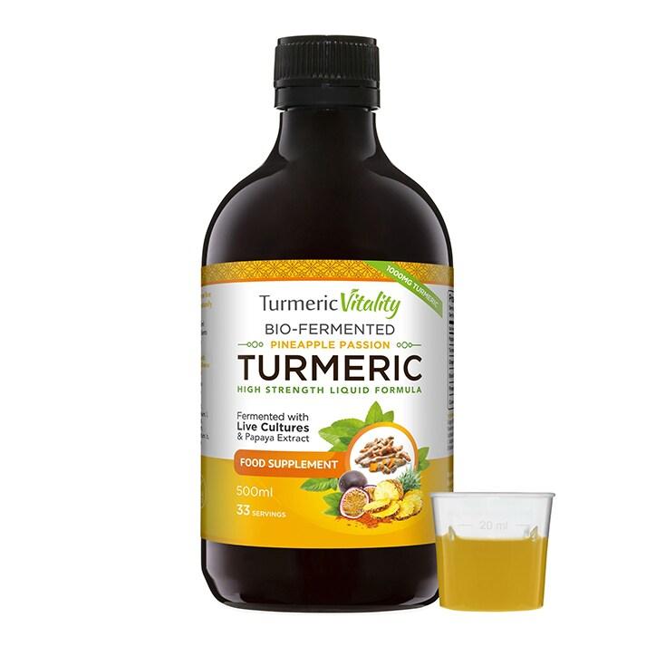 Turmeric Vitality Bio-Fermented Turmeric Liquid Pineapple Passion Flavour 500ml - BeesActive Australia