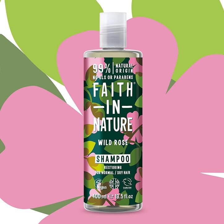 Faith In Nature Wild Rose Shampoo 400ml - BeesActive Australia