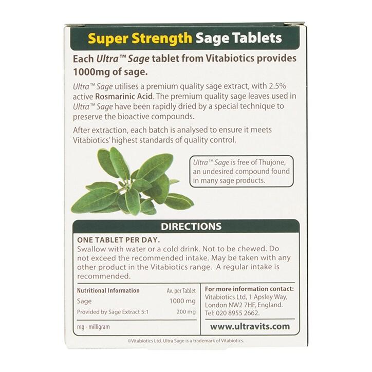Vitabiotics Ultra Sage 1000mg 30 Tablets - BeesActive Australia