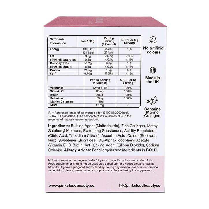 Pink Cloud Beauty Drinkable Vitamins Pink Lemonade Flavour 28 Sachets - BeesActive Australia