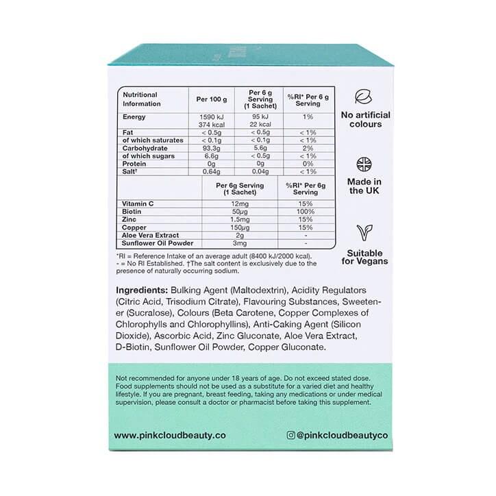 Pink Cloud Hair Drinkable Vitamins Lime & Mint Flavour 28 Sachets - BeesActive Australia
