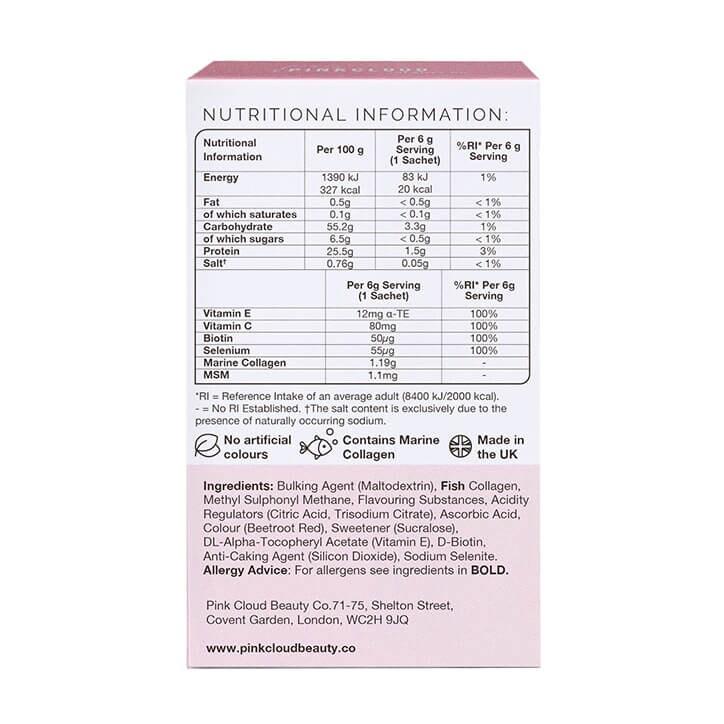 Pink Cloud Beauty Drinkable Vitamins Pink Lemonade Flavour 7 Sachets - BeesActive Australia
