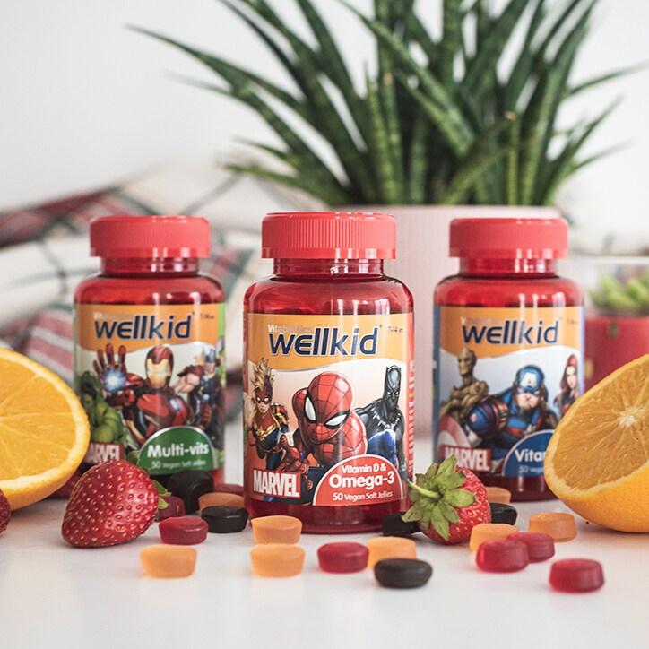 Vitabiotics Wellkid Marvel Multi-Vitamin 7-14 years 50 Vegan Soft Jellies - BeesActive Australia