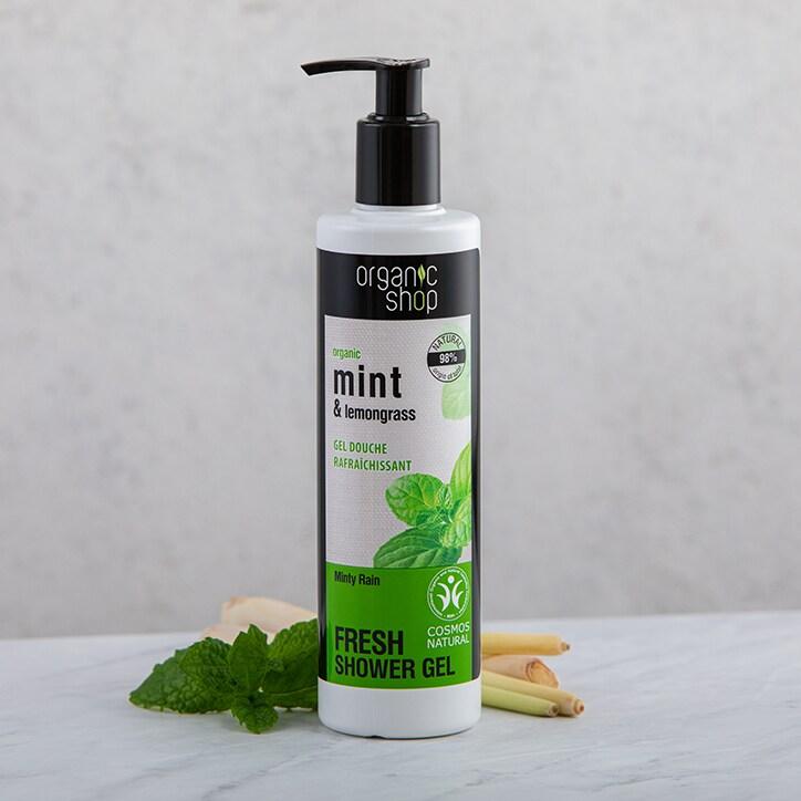 Organic Shop Fresh Minty Rain Shower Gel 280ml - BeesActive Australia
