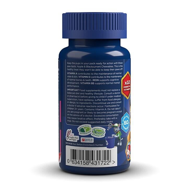 PAW Patrol Nickelodeon Multivitamins Apple & Blackcurrant 60 Chewables - BeesActive Australia