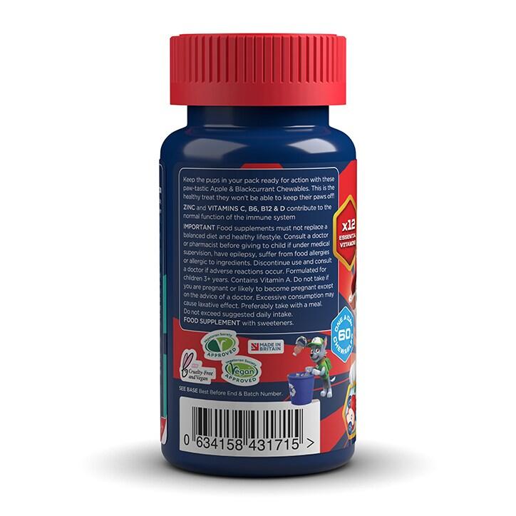 PAW Patrol Nickelodeon Immune Support Apple & Blackcurrant 60 Chewables - BeesActive Australia