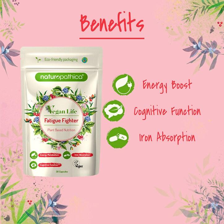 Naturopathica Vegan Life Fatigue Fighter 30 Capsules - BeesActive Australia