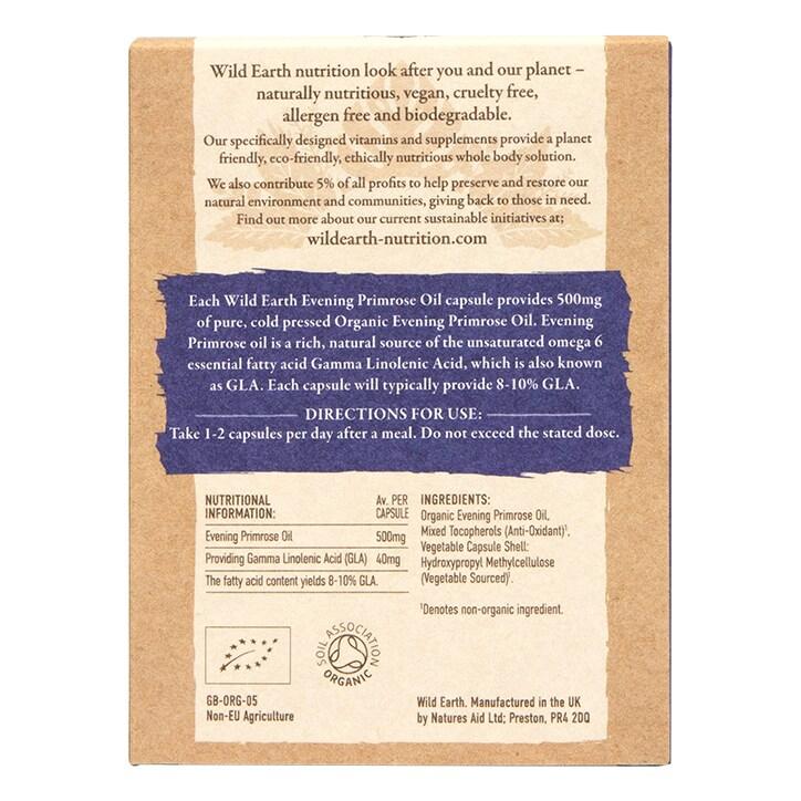 Wild Earth Organic Evening Primrose Oil 30 Capsules - BeesActive Australia