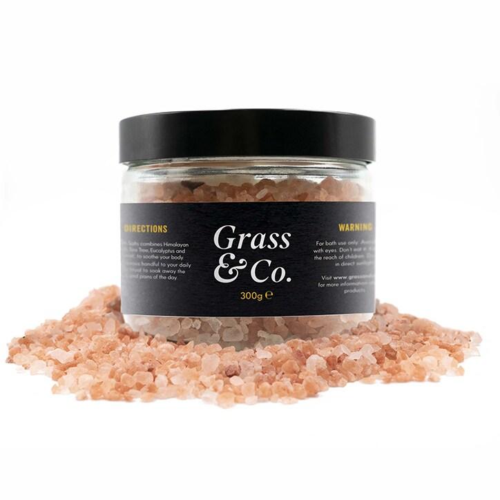 Grass & Co. EASE Himalayan Bath Salts with Tea Tree, Eucalyptus and Peppermint 300g - BeesActive Australia