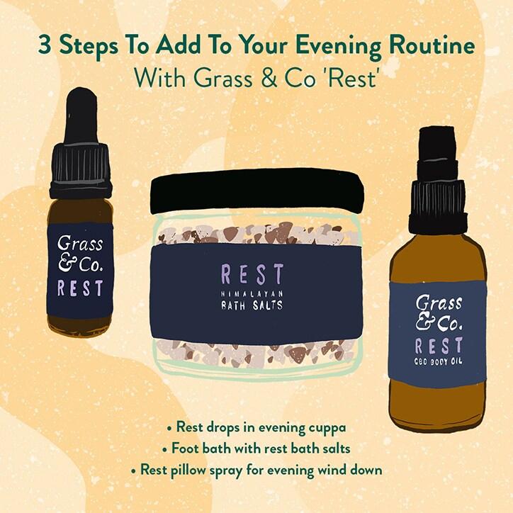 Grass & Co REST Himalayan Bath Salts with Geranium, Rosemary and Frankincense 300g - BeesActive Australia